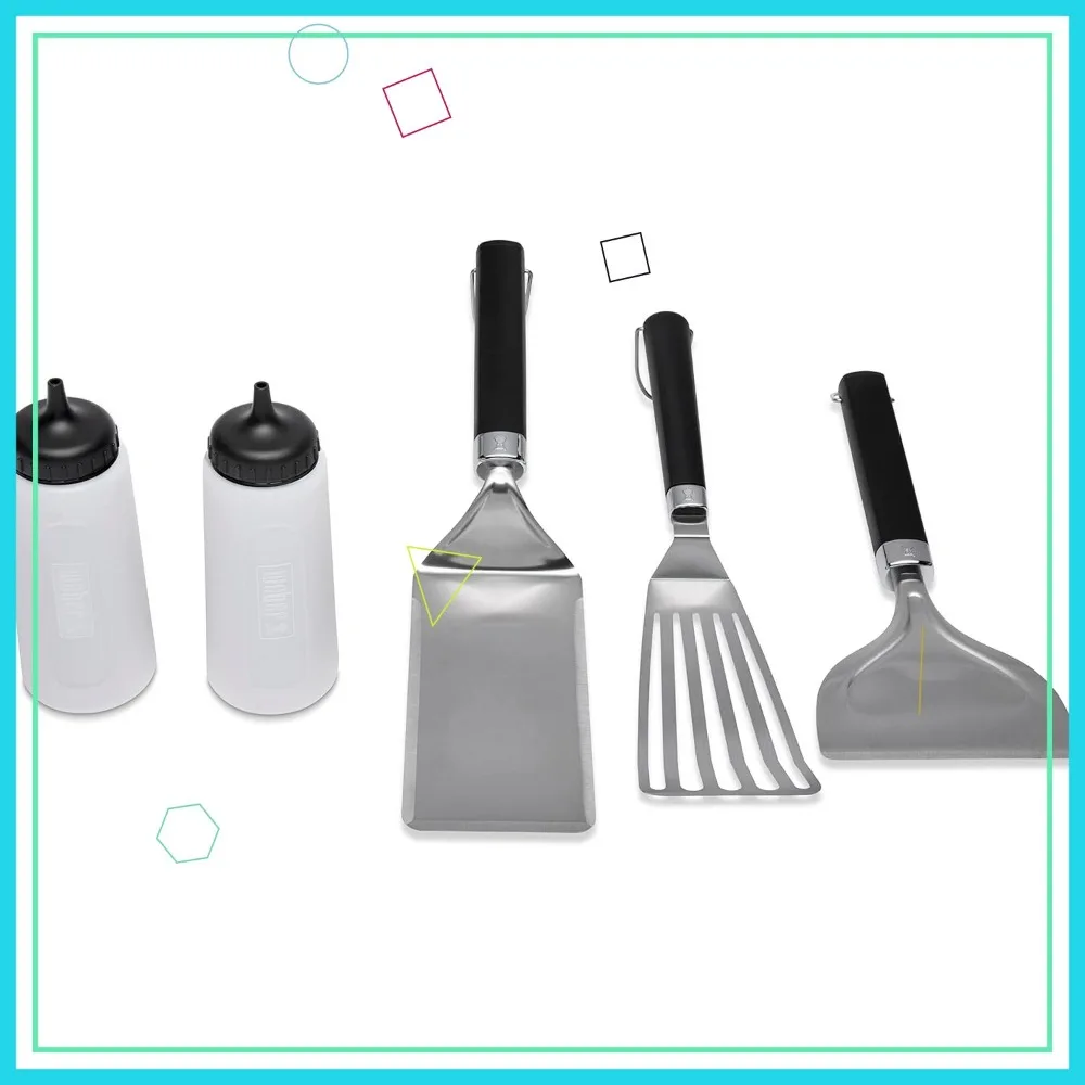 

5-Piece Essential Griddle Tool Set for Outdoor Cooking, Durable and Versatile