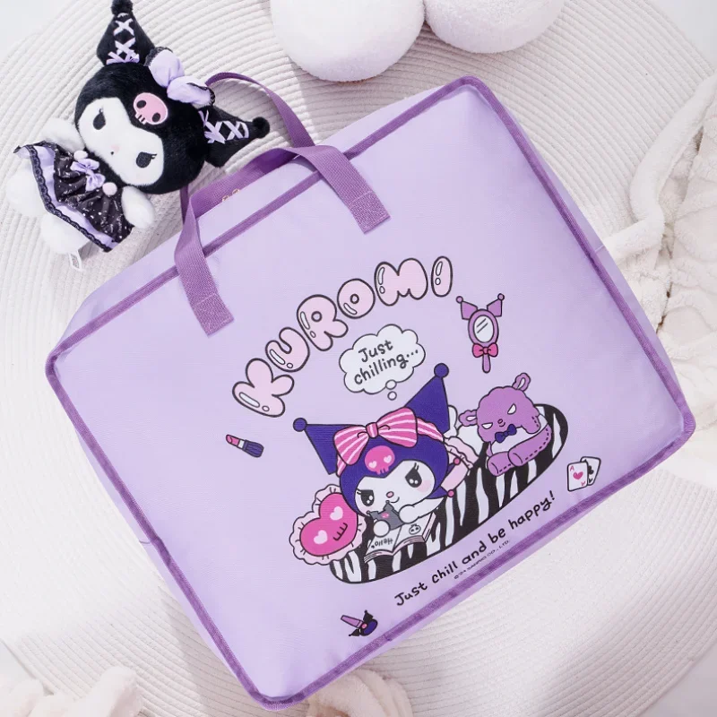 Sanrio Large Storage Bag Kuromi Cinnamoroll Cartoon Thickened Clothes Storage Moisture-proof Children's Quilt Bag Oxford Cloth