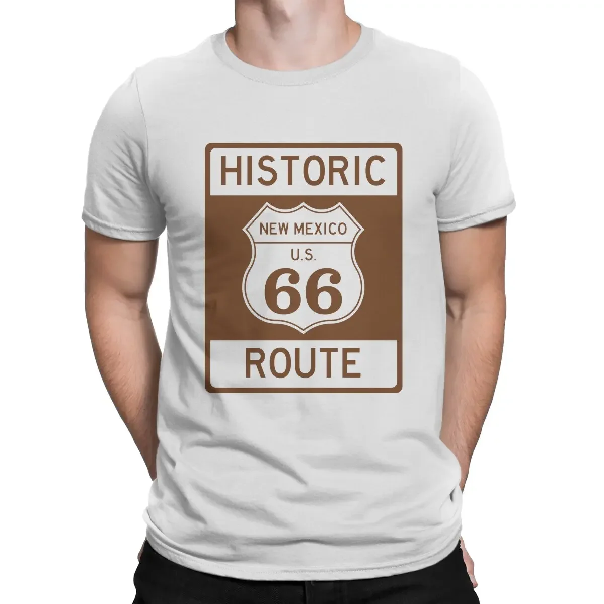 Men's T-Shirt Marker New Mexico Casual Cotton Tee Shirt Short Sleeve Route 66 T Shirts Round Neck Clothing Birthday Gift