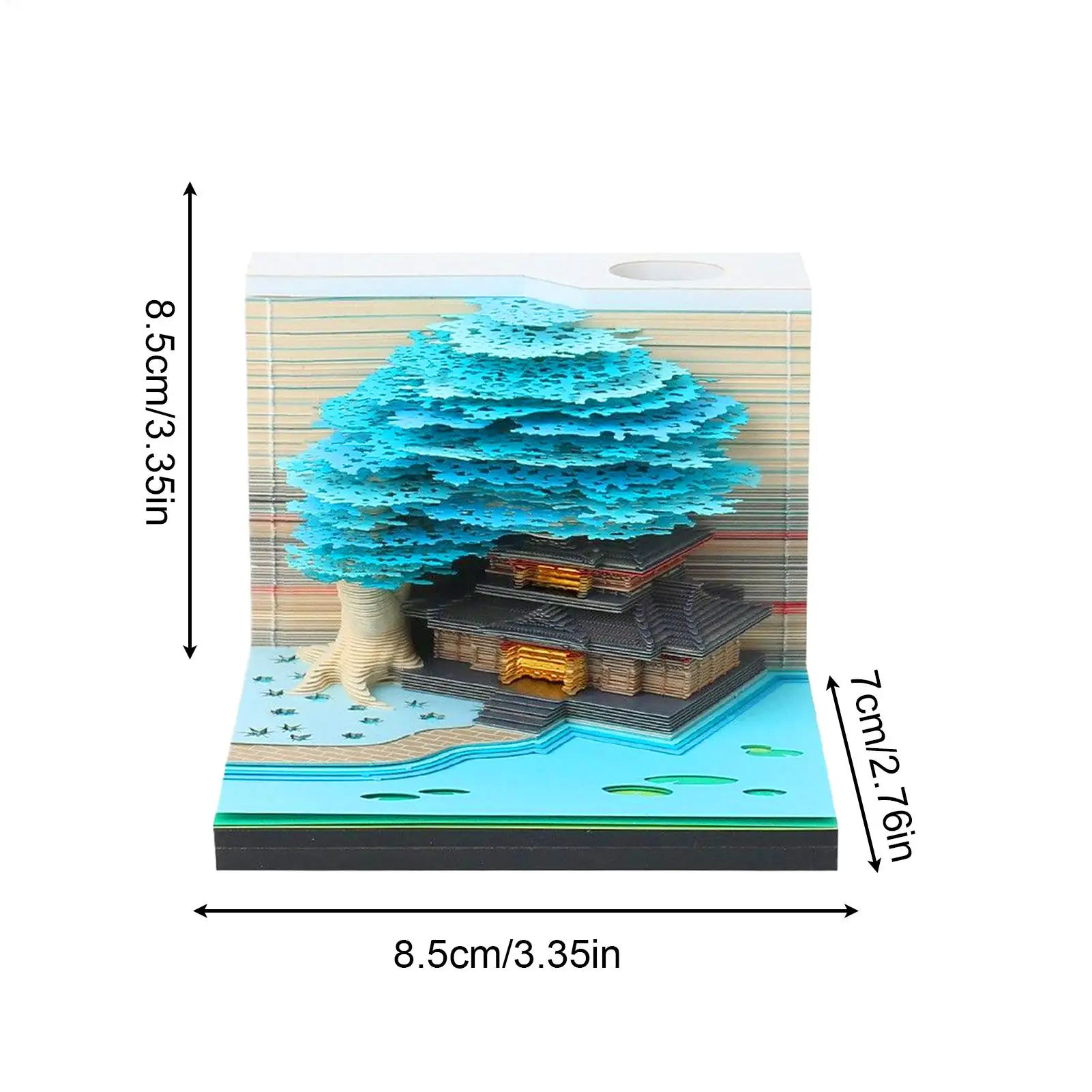 Calendário de peça de tempo 2026 escultura calendário flor árvore casa design arte bloco de notas com luz rasgo memorando para férias em sala de aula