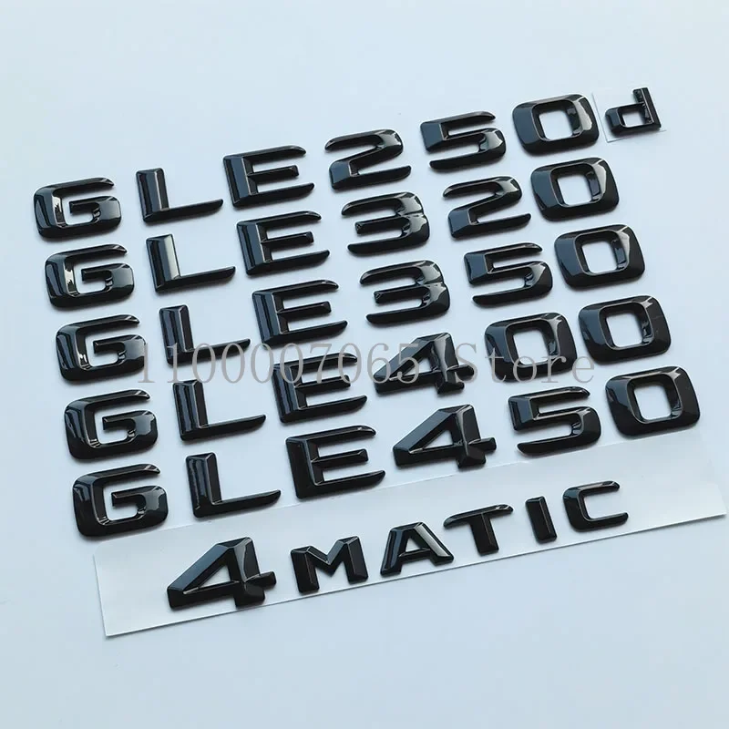 2015 Glossy Black Letters GLE320 GLE350 GLE400 GLE250d GLE350d GLE450 4Matic Emblem for W166 Car Rear Logo Sticker