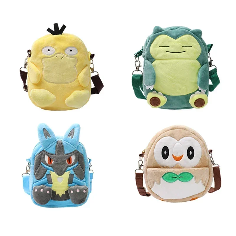 

Gengar Mimikyu Snorlax Rowlet Lucario Charmander Plush Backpack Anime Shoulder Bag Doll Toys Stuffed Animals Cartoon Decoration
