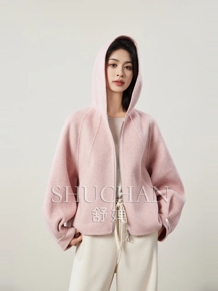 

Good Quality High-count Wool Hooded Coat 24 Autumn and Winter Casaco Feminino De Inverno Super Quente Jacket Women