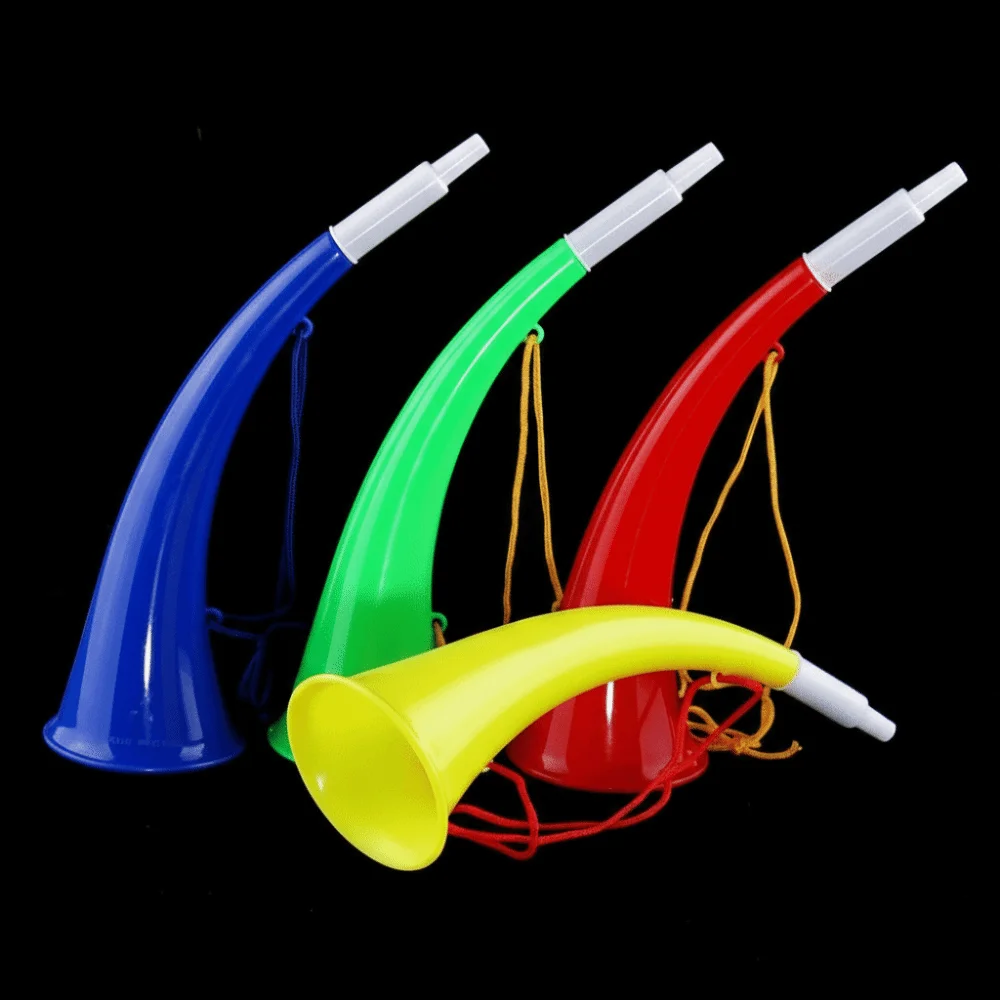 Loud Portable Vuvuzela 27.5cm with Lanyard Ox Horn Random Color Noisemaker Sports Events Fan Cheering Props
