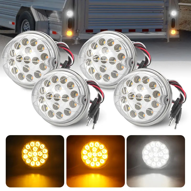 

12V Dual Color LED Watermelon Lights High Low Side Marker Lights Roof Top Signal Lamp Warning Lamp For Truck Trailer Tractor Bus