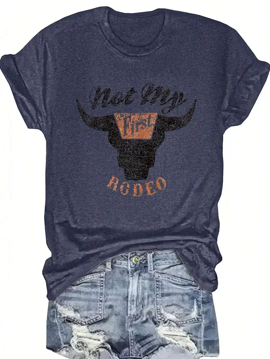 

Casual Round Neck Short Sleeve Cotton T-Shirt For Women