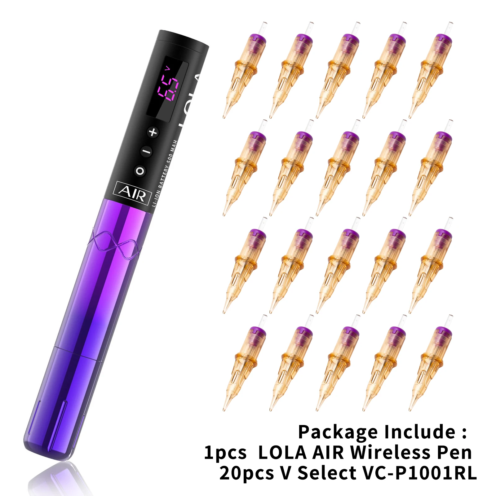 

EZ LOLA AIR Machine Pen Kit Wireless 1500 mAh Battery 20pcs Tattoo Needles Permanent Makeup Eyebrow Eyeliner Tattoo Accessories