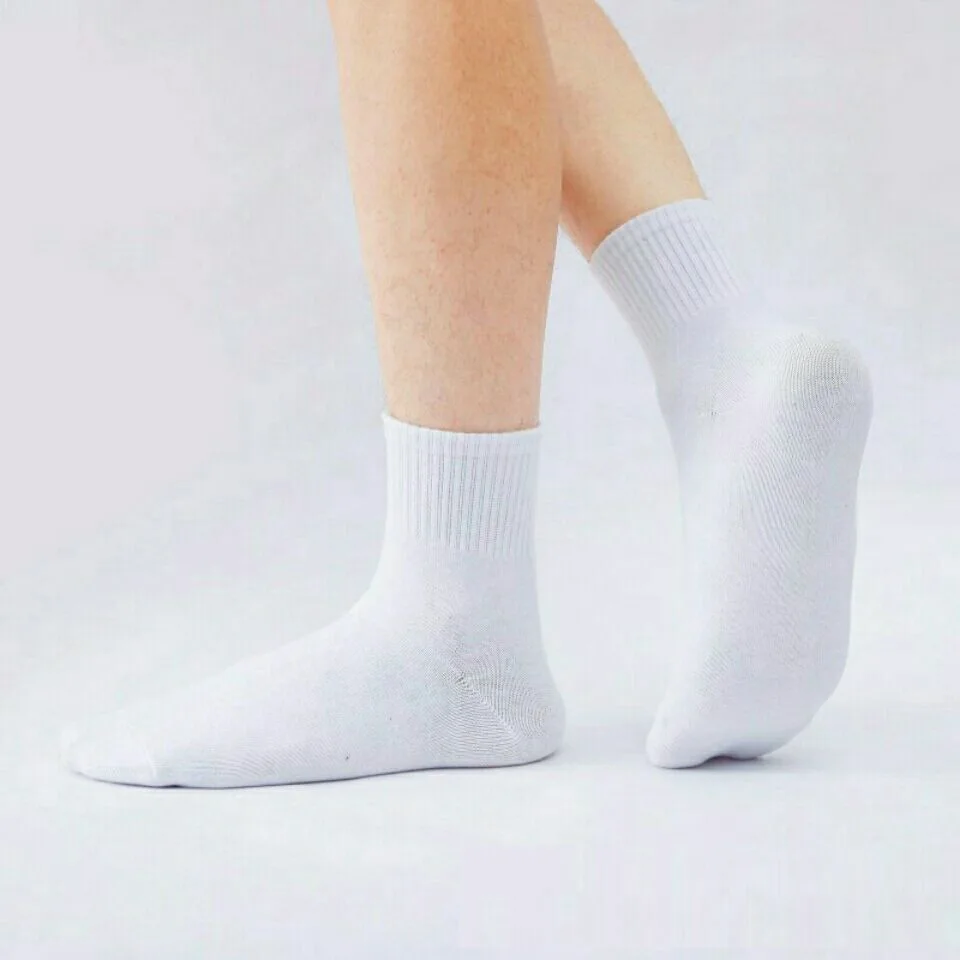 Meias masculinas pretas e brancas cinza, meias longas e curtas, quatro estações, algodão, cano curto, meias invisíveis