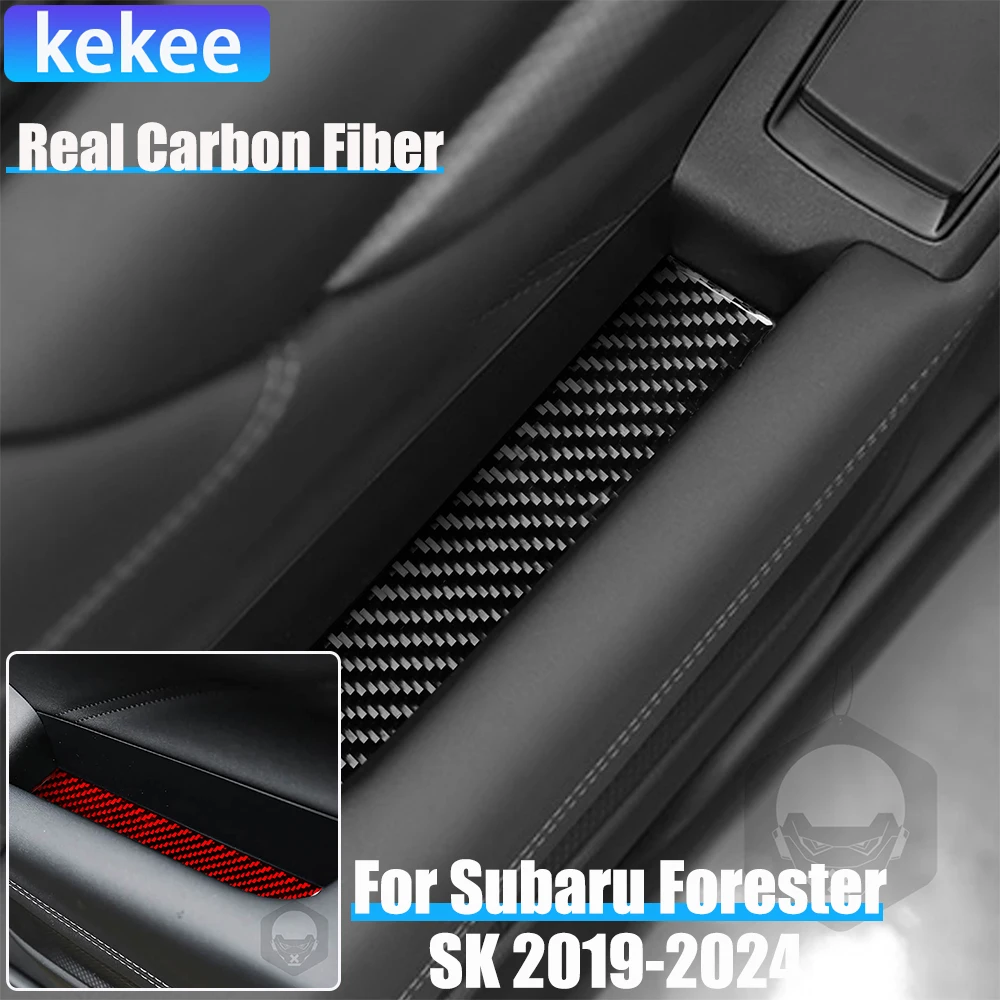

Real Carbon Fiber Car Accessories Door Storage Trim Cover Soft Sticker For Subaru Forester SK 2019 2020 2021 2022 2023 2024
