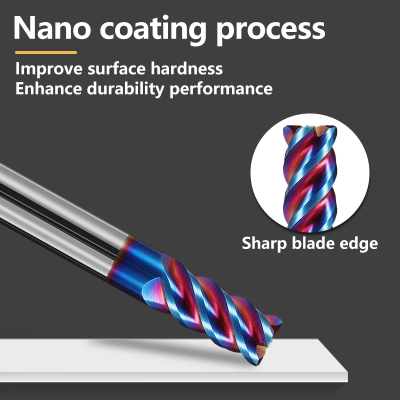 EiMoGe Moinho de topo de raio de canto CNC R Bullnose Cutter Ferramenta de roteador de metal de aço de carboneto de tungstênio 3 4 flautas Usinagem de superfície