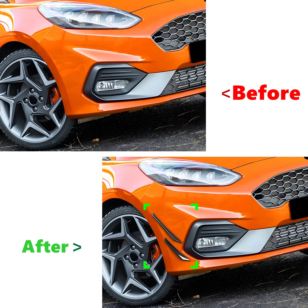 For Ford Fiesta MK8 ST Line 2017 2018 2019 2020 Front Bumper Spoiler Fog Lamp Cover Air Knife Splitter BodyKit view 6