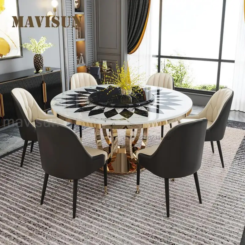 

Ins Nordic Luxury Leisure Gorgeous Kitchen Table And Chair Large Family Home Dining Room Furniture Casual Visitor Round Table