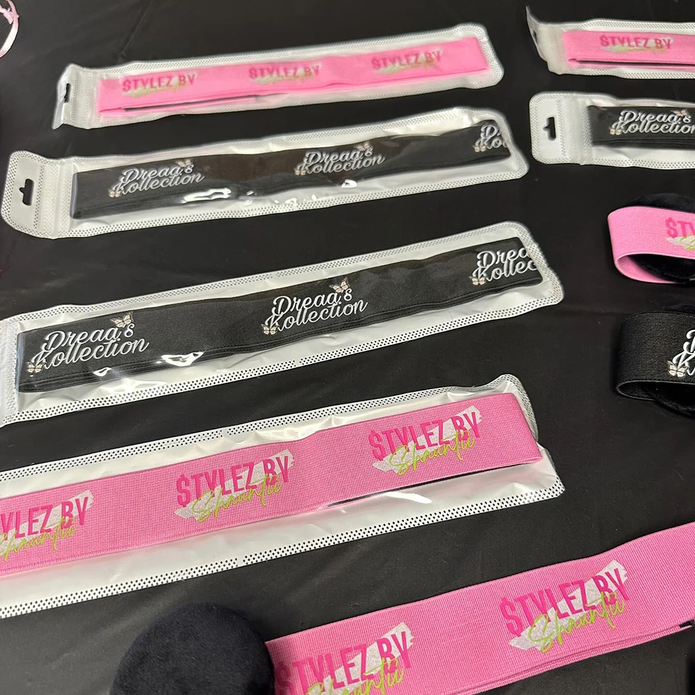 Wholesale Custom Logo Hair Bands Edge Melt Band For Lace Wigs Elastic Band With Logo