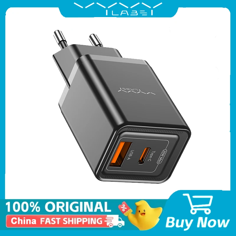

VYVYLANS 20 Вт GaN USB Type C Зарядное устройство PD Быстрая зарядка телефона для iPhone 17 16 15 14 13 12 11 Pro Max Mini iPad Зарядка