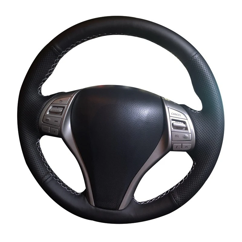 

Car Steering Wheel Cover Anti-Slip Leather Braid For Nissan Teana Altima 2013-2018 Pulsar 2015-2018 X-Trail Qashqai 2014-2017