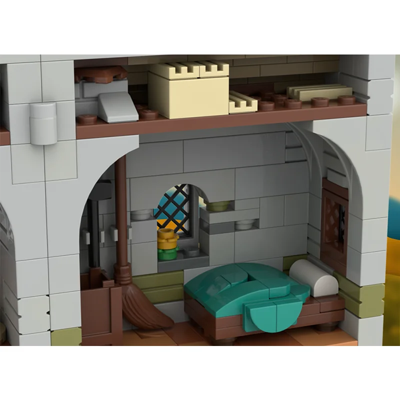 Medieval Street View Model MOC Building Bricks Basic Village Housing Modular Technology Gift Holiday Assemble Children Toys Suit