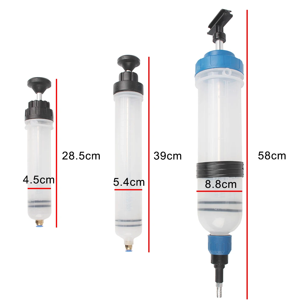 200/500/1500CC Pump Car Oil Change Fuel Filler Transfer Brake Bleeder Liquid Fluid Extractor Hand Suction Vacuum Filling Syringe