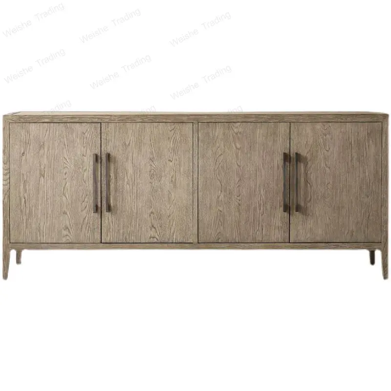 

Nordic modern simple solid wood TV cabinet American rural retro old small apartment model room B & B oak