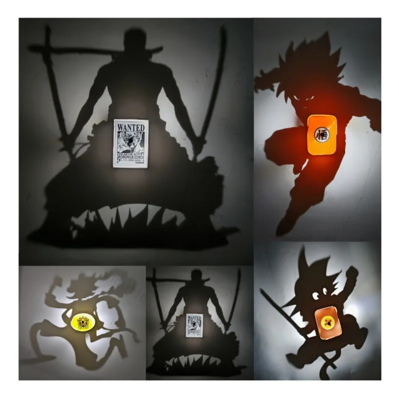 2026 Nieuwe One Piece Zoro Lamp Speelgoed Luffy Goku Zoro Wandlamp Schaduwlamp Lichtprojectorlamp Anime Accessoires Speelgoed Cadeau Voor Kind - afbeelding 2