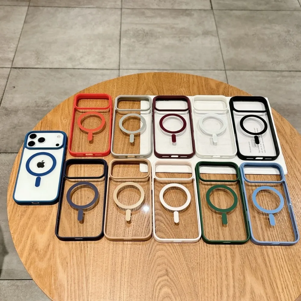 Роскошный прозрачный акриловый чехол-бампер для телефона IPhone 17 Air 16 E 15 14 13 12 Mini 11 Pro Max Plus с магнитной беспроводной зарядкой