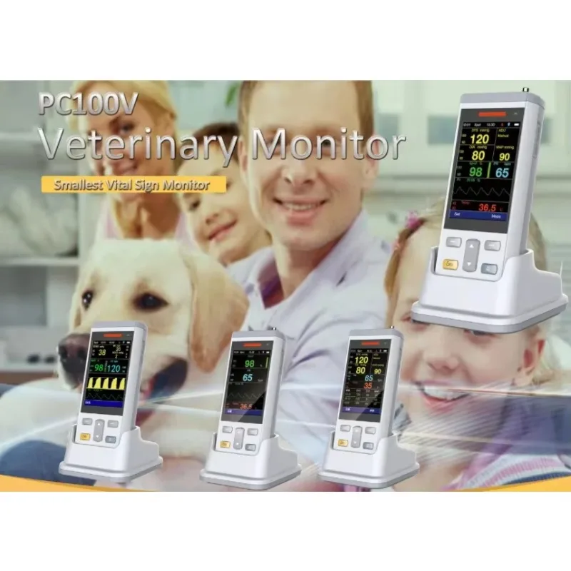 

PC100SV Animals Veterinary Pulse Oximeter with SPO2,TEMP Pet Multi Parameters Handheld Monitor