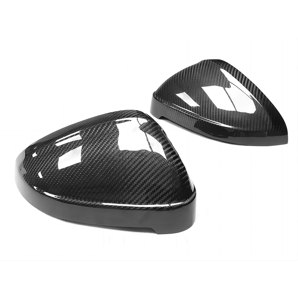 Real Dry Carbon Fiber Replacement Rearview Side Mirror Covers Cap For Audi 17-23 B9 A4 S4 RS4 A5 S5 RS5 Pick Blind Spot Assist