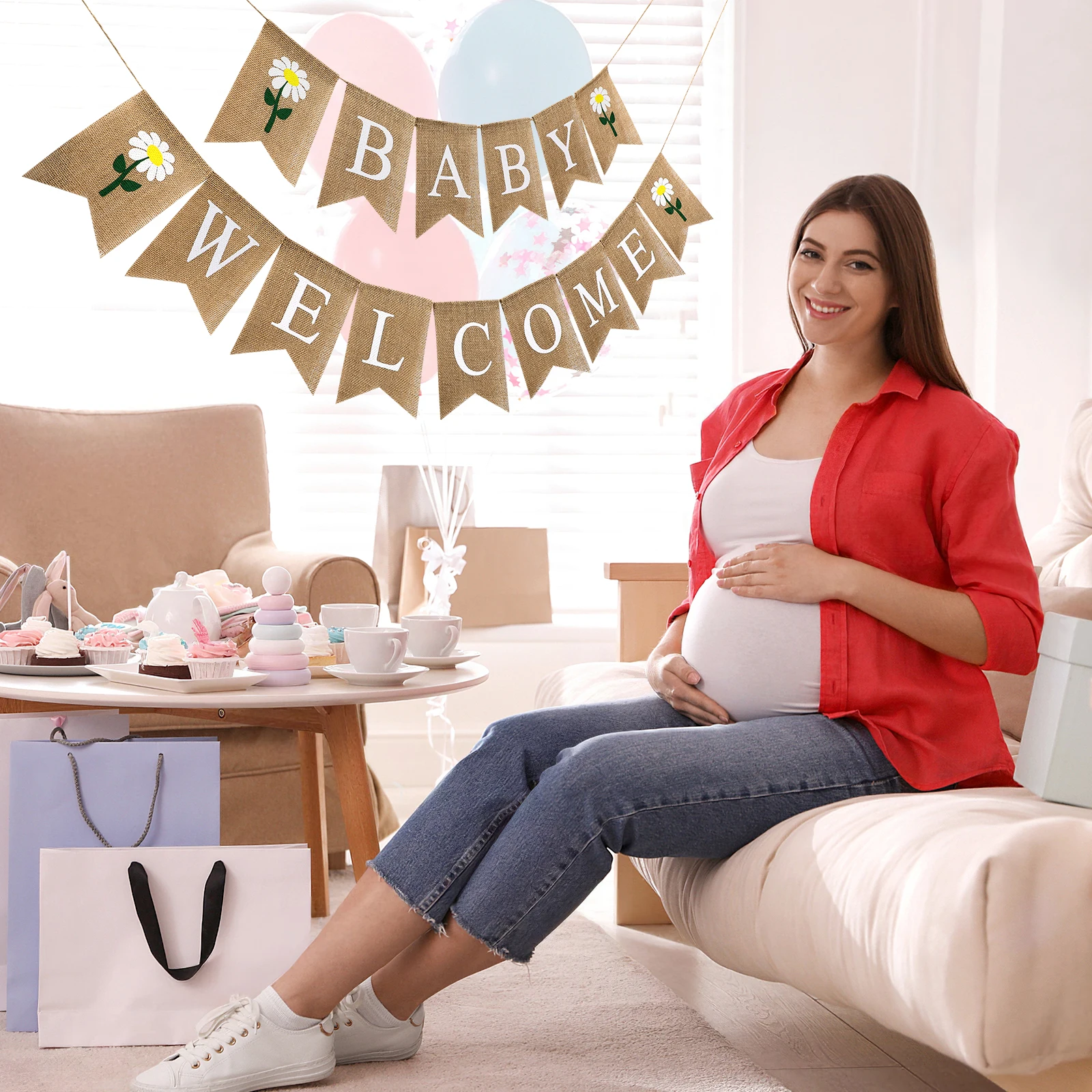 

Swallowtail Banner Party Supplies Baby Birthday Hanging Banner Cartoon Birthday Party Decoration for Kitchen Door Fireplace