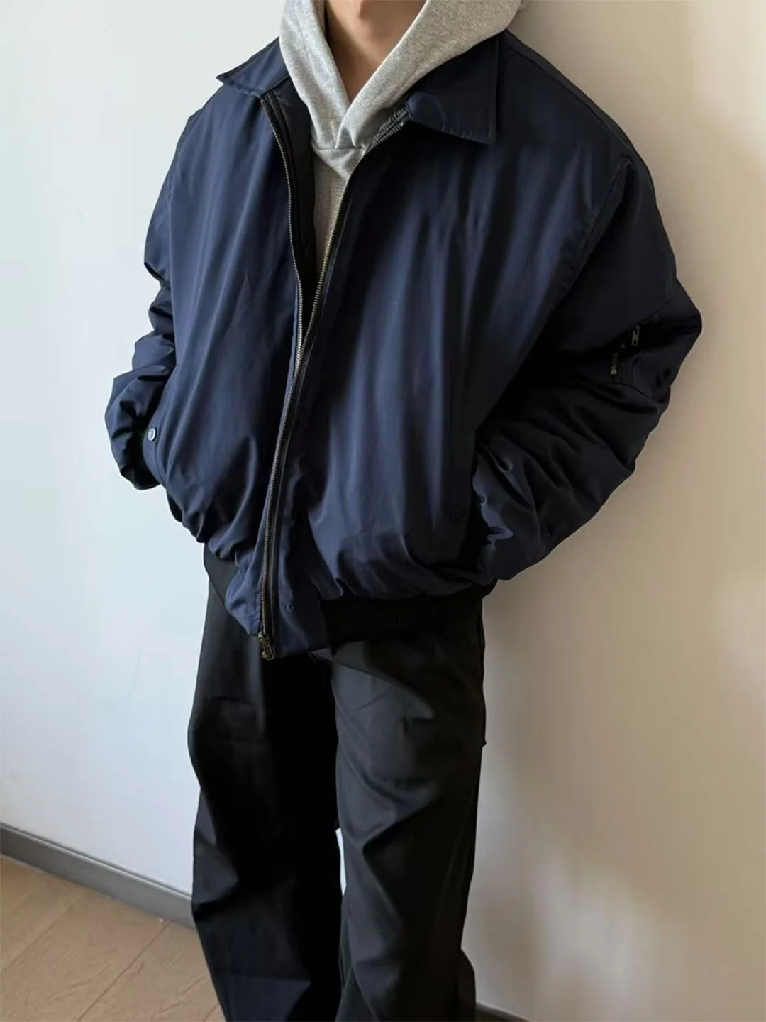 

American Sle Retro Pilot Jaet ort Length Baseball orm Хлопковое пальто Мужское модное городское молодежное тепло гарантировано