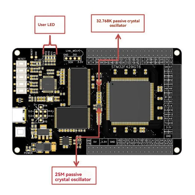 ABJF-10X STM32 Development Board STM32F429IGT6 Integrates A Programmer And For ST-LINK Serial Port