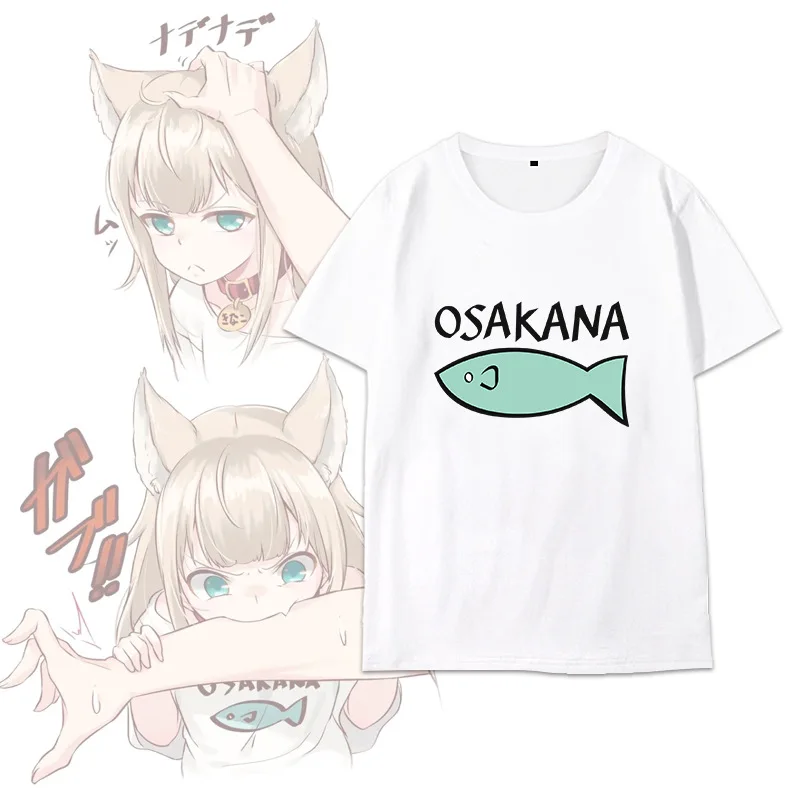 Anime Kinako Cosplay Costume Print T-shirt Kawaii Women's T-shirts Summer Short Sleeve Tee Indoor Clothes Woman Clothing