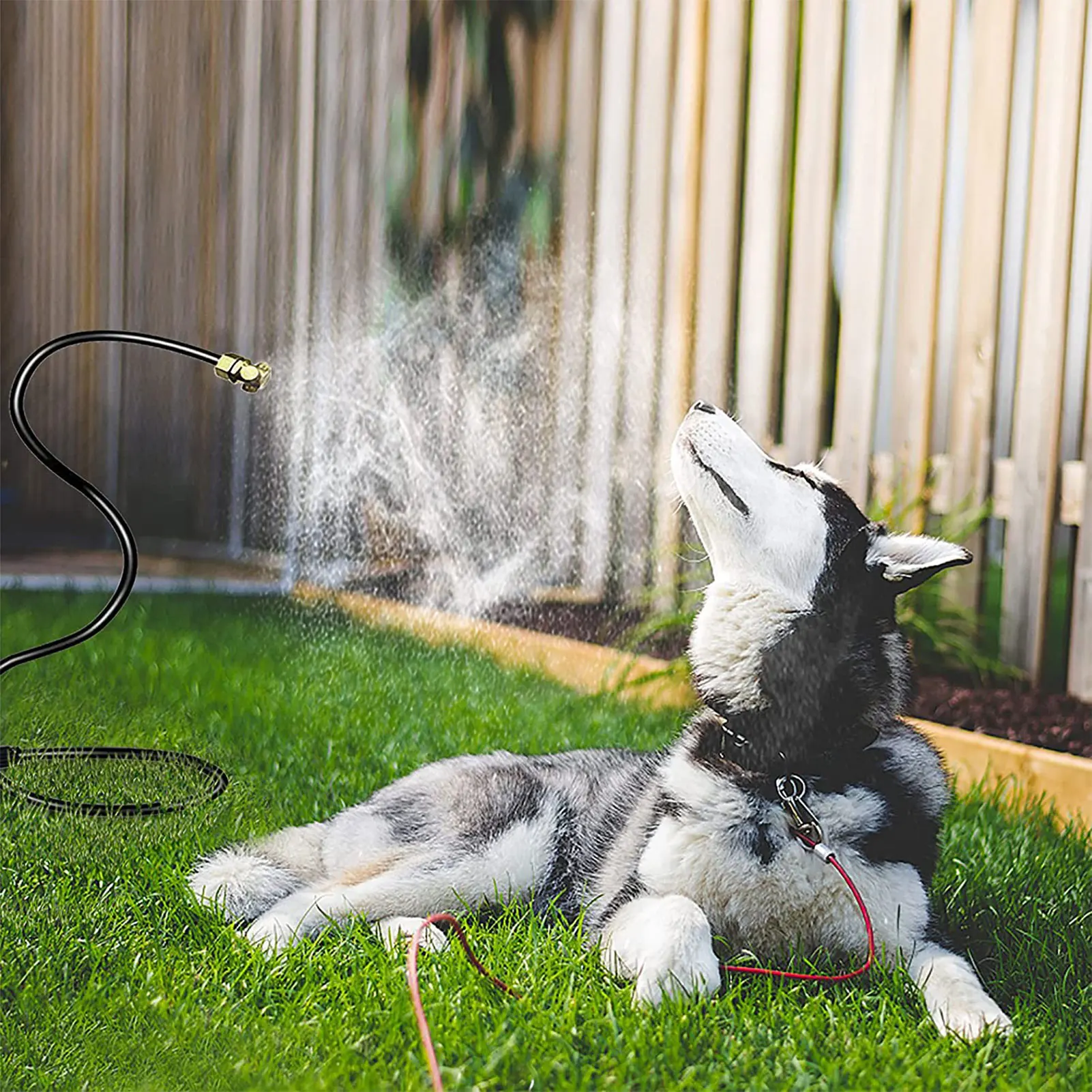 Irrigatore per nebulizzazione d'acqua da giardino sistema di nebulizzazione di raffreddamento portatile all'aperto per le giornate estive calde all'aperto