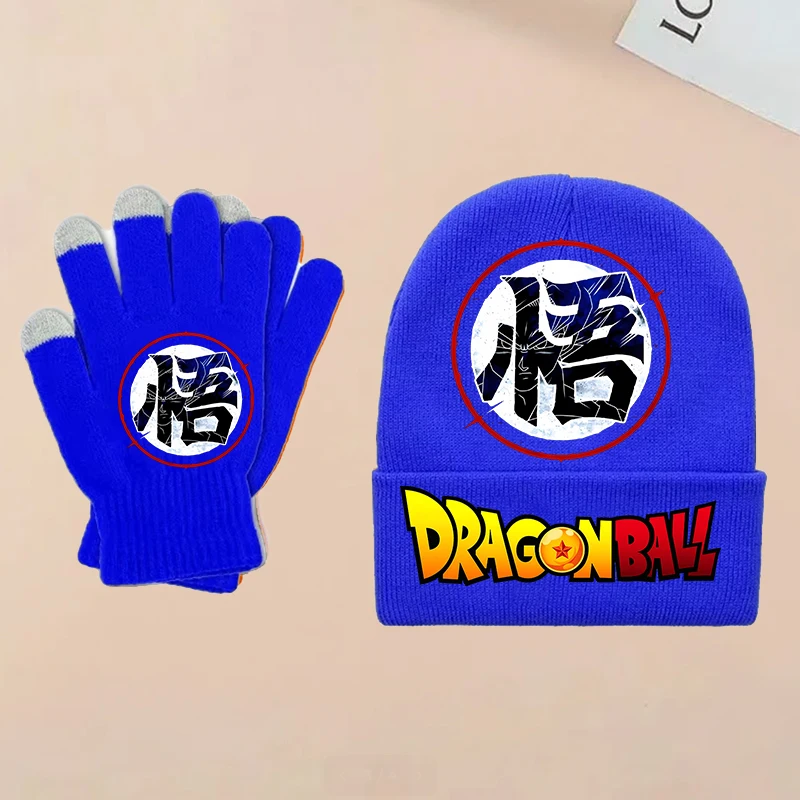 جديد التنين الكرة الأطفال قبعة قفازات مجموعة غوكو محبوك قبعات للبنين العصرية الطفل قبعة قبعة أنيمي طباعة الشتاء القبعات الدافئة هدية