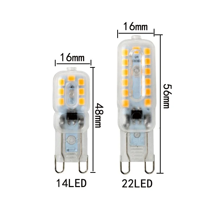 10PCS G9 Led Light Milky 3W 5W Dimmable Led แบบ SMD G9 Halogen High Lumens หลอดไฟ AC220V