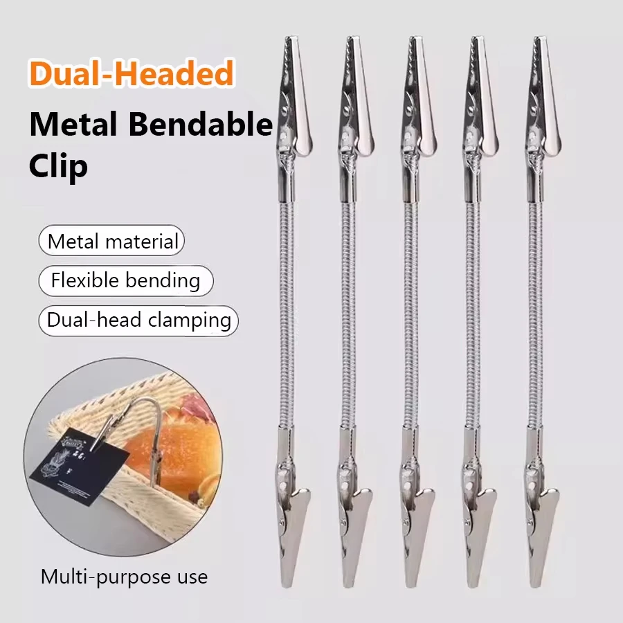 Double Head Mosquito Coil Holder Flexible Metal Alligator Clip Bendable Incense Stand For Broken Coils Home Outdoor Camping