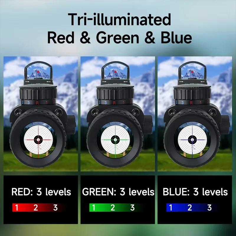 Tactical 4x32 Optical Red Green Blue Three Color Crosshair Reticle Scope with HD107R Optics Red Dot Combo Hunting Accessoirey
