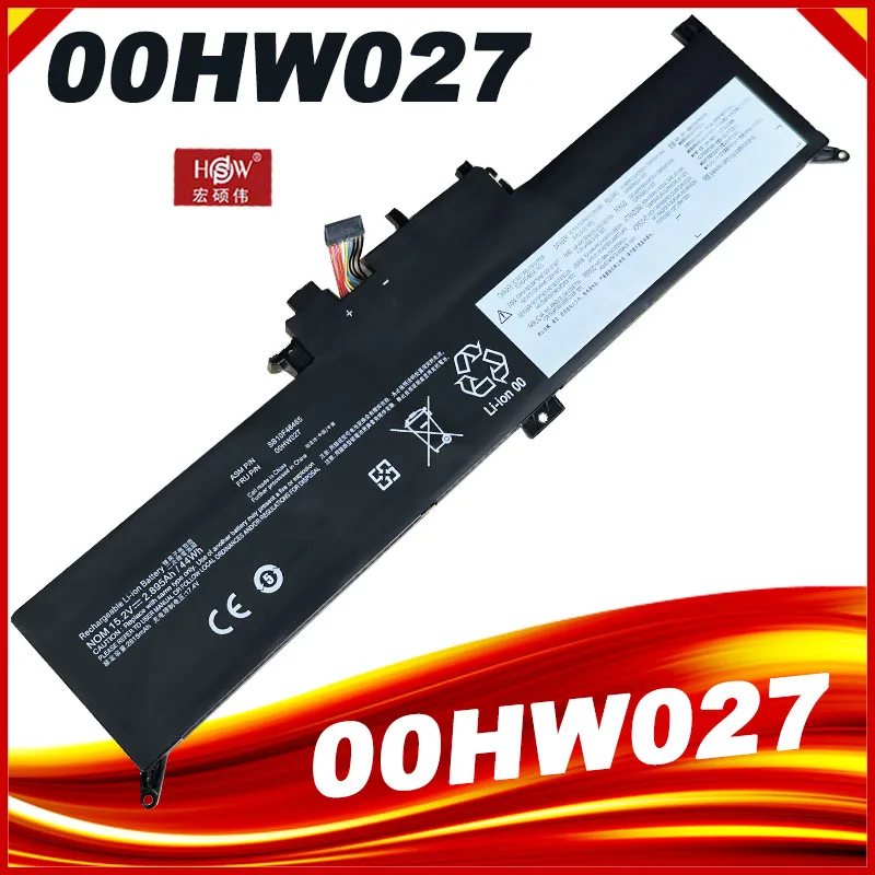 

01AV434 01AV433 01AV432 00HW027 Laptop Battery For Lenovo ThinkPad Yoga 370 X380 260 SB10K97591 SB10K97590 15.2V 44WH