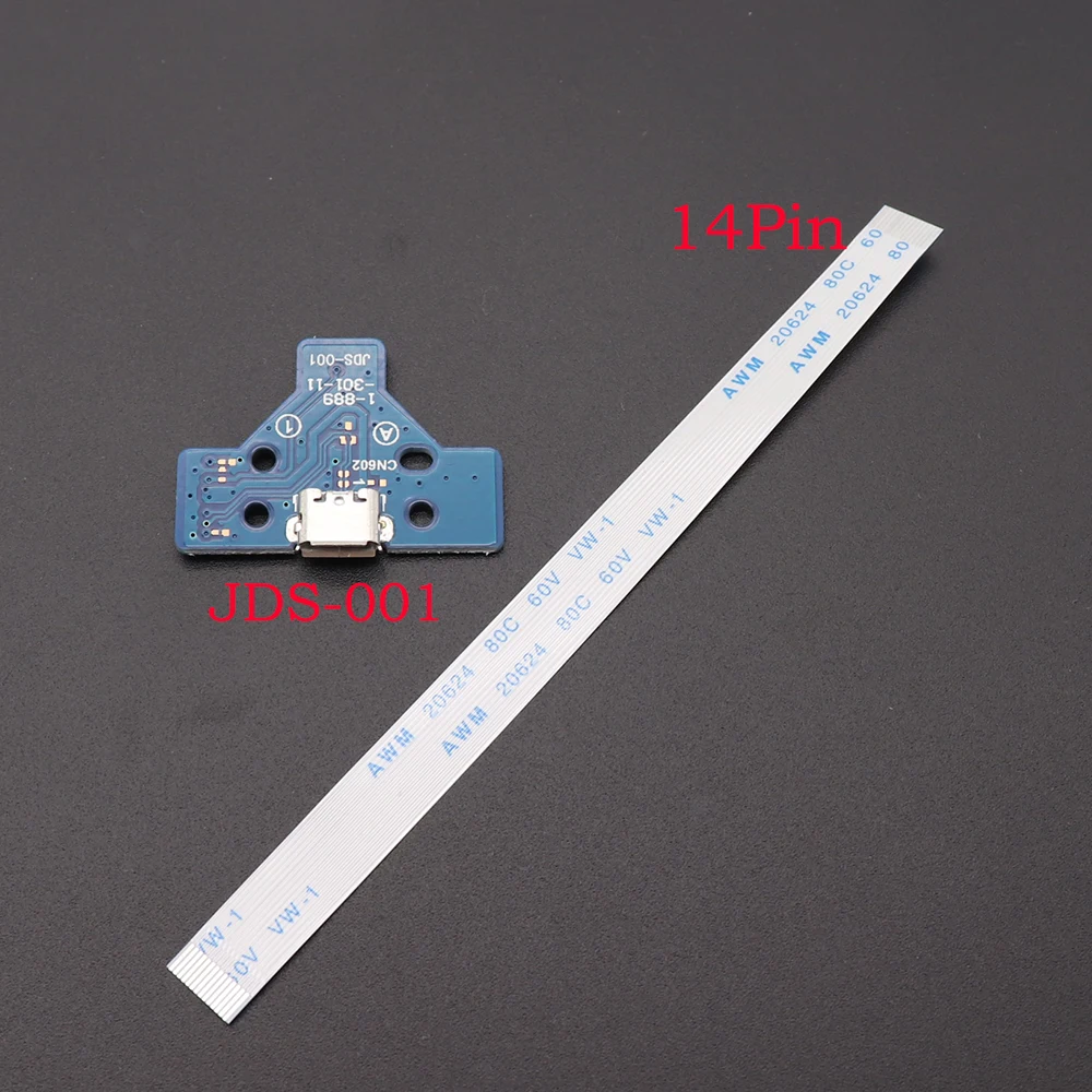1pc USB Charging Port Socket Circuit Board For 12Pin JDS 011 030 040 055 14Pin 001 Connector For PS4 Controller