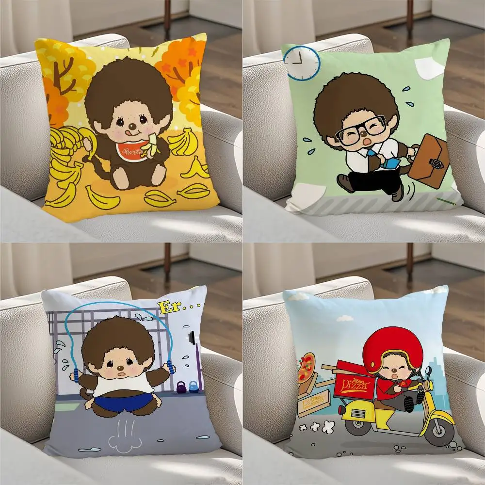 

M-Monchhichis Pillow Case Luxury Double-sided For Car Pillows 45x45 Cushions Cover Home And Decoration Sofa Pillowcase 50x50