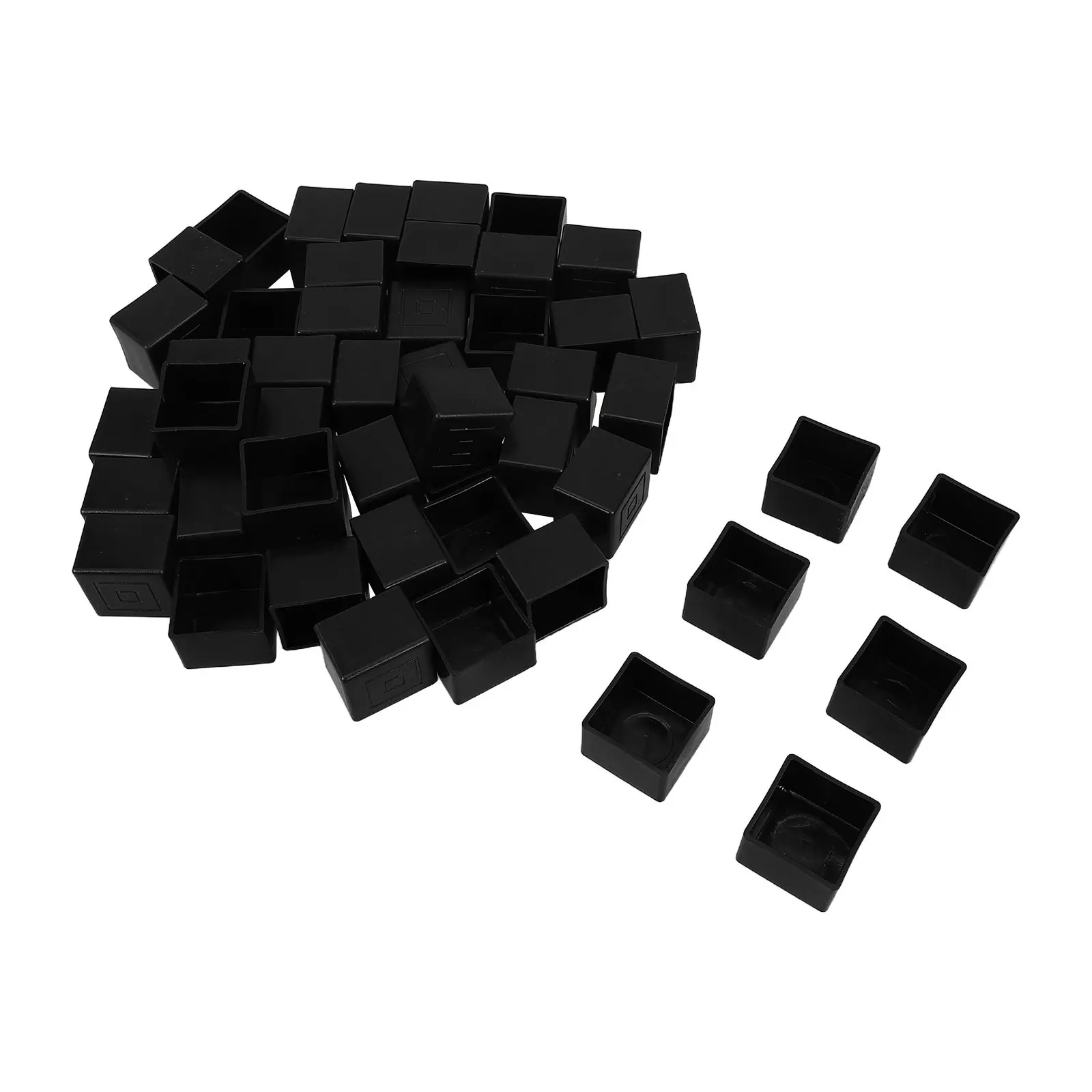 50Pcs Square Tube End Cap Sleeve Black Reusable Pipe Protector Cover for Factory Equipment Warehouse Rack Transport - view 4