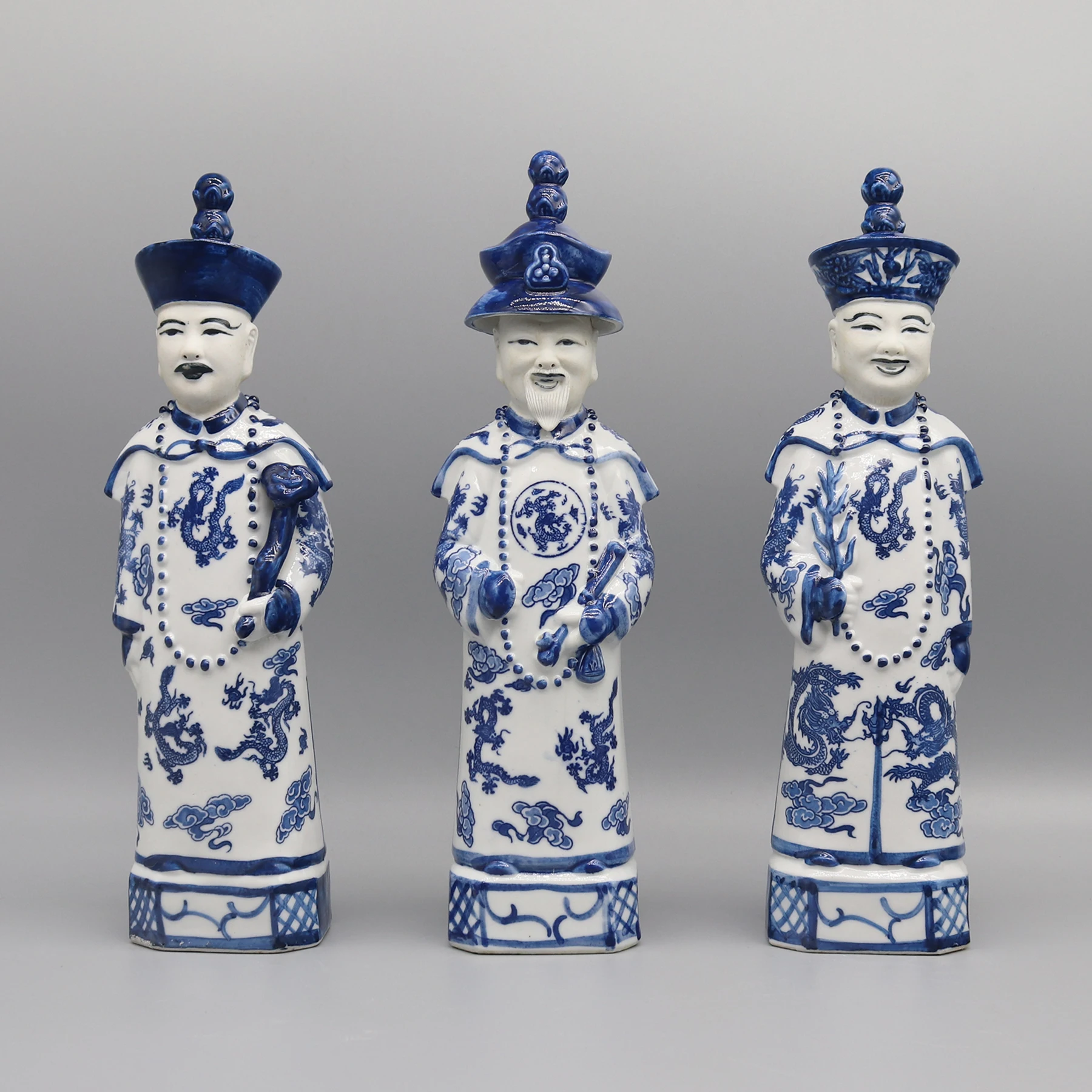 

Chinese Emperor Figurines, Ceramic Statues, Table Accessory, Home Decoration