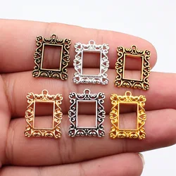 WYSIWYG 4pcs 20x15mm Struttura della Foto di Fascini Per Monili Che Fanno Retro Rettangolo Struttura della Foto di Fascini Fascino Foto telaio