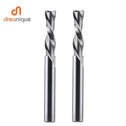 Dreanique 1pc Downcut Spiral Solid Carbide Milling Cutter 1/4 inch Shank 2 Flutes Woodworking End Mill for Wood Carving Slotting