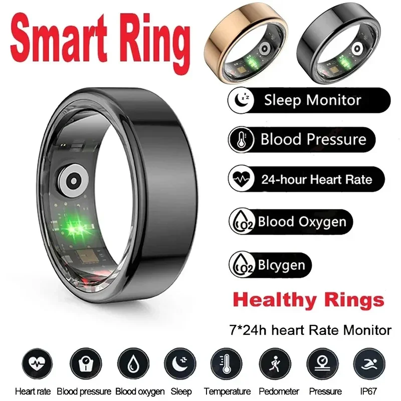 R02 Smart Ring Multifunctional Step Health Tracker Heart Rate Blood Oxygen Monitor Waterproof Men Women Sleep Fitness