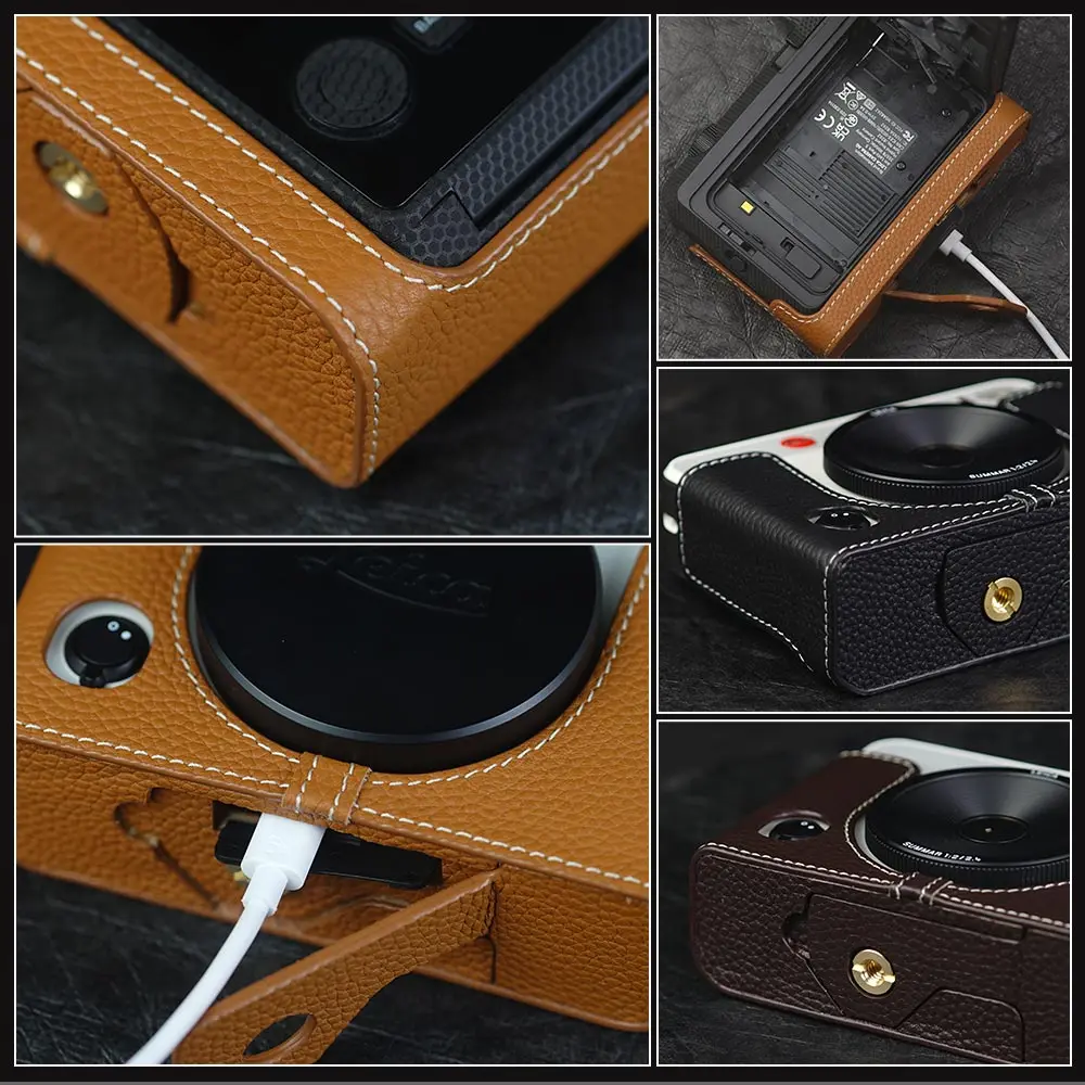 Quick Release SOFORT2 Case Handmade Half Case Leather Camera Strap Leather Camera Half Case Leather Case For Leica SOFORT 2 Case