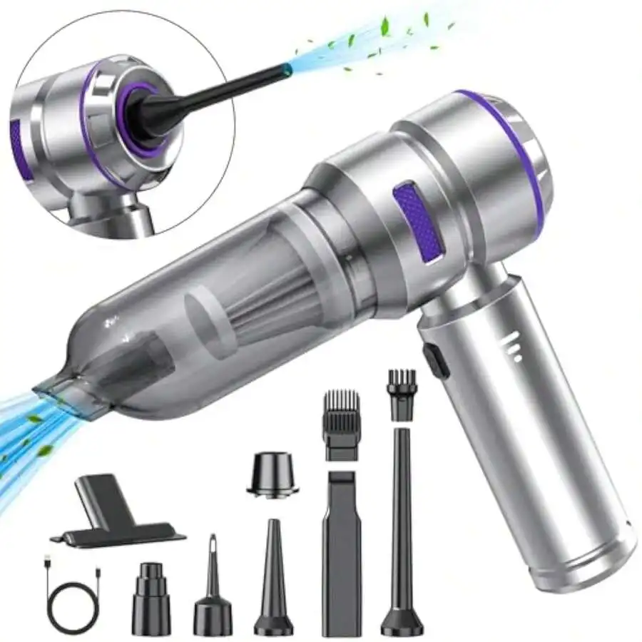 

Car Vacuum Cleaner High Power - 18000PA Portable Car Vacuum 4 In 1 Compressed Air Duster & Air Blower & Pump Hand Held Vacuum Co