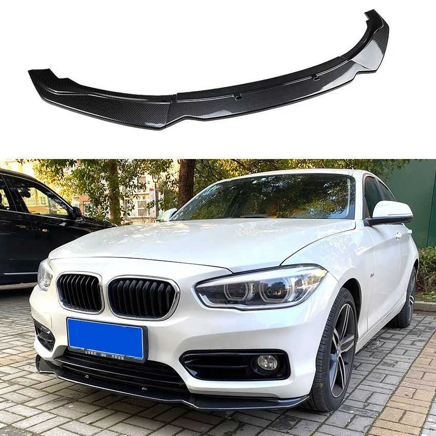 For BMW 1 Series F20 F21 Facelift Front Splitter Diverter Duck Wing Carbon Fiber PP Front Bumper Lip Body Kit 2015-2019