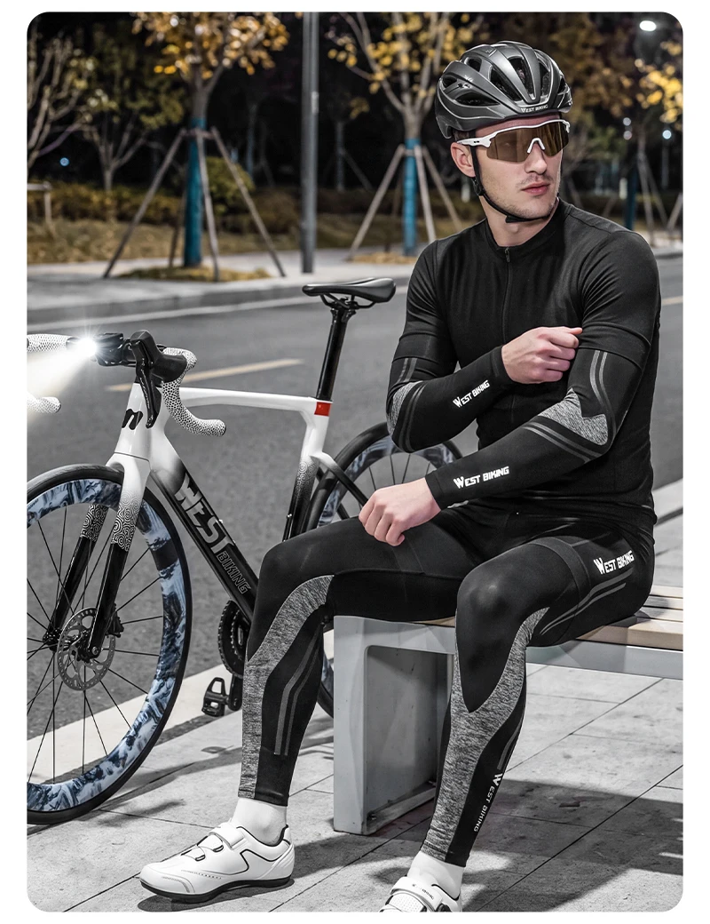 WEST BIKING Fahrrad-Beinwärmer und Armstulpen-Set, Fleece-Thermo-Winter-Fahrrad-Beinkompressionsabdeckungen, Rutschfeste MTB-Rennrad-Ausrüstung – Detail 14
