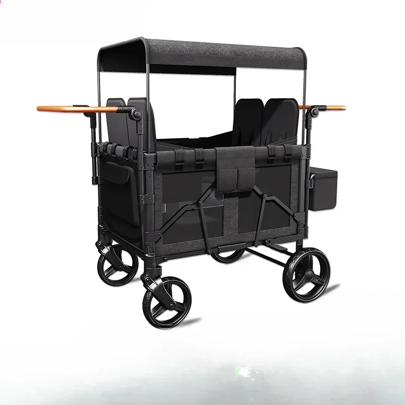 Bicicleta de montanha, carrinho de bebê estendido, reclinável, quádruplos, artefato de segunda criança, campista para quatro pessoas