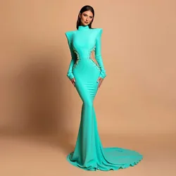 Robe de soirée luxe élégante 2024 Sexy Mermaid Evening Dresses Beaded Cut-out Stretch Long Formal Party Dress Unique Prom Gown