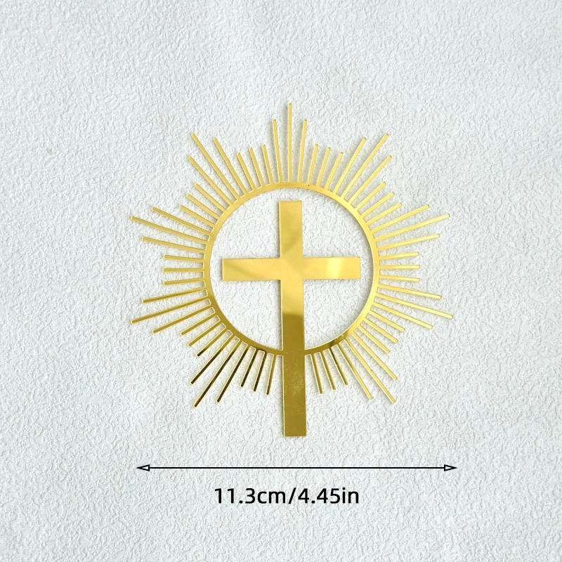 1/5 Stück Goldenes Kreuz & Taube Kuchendeckel Heilige Kommunion Dekor, Taufe Partyzubehör, Erstkommunion Kucheneinsatz Babyparty – Detail 8
